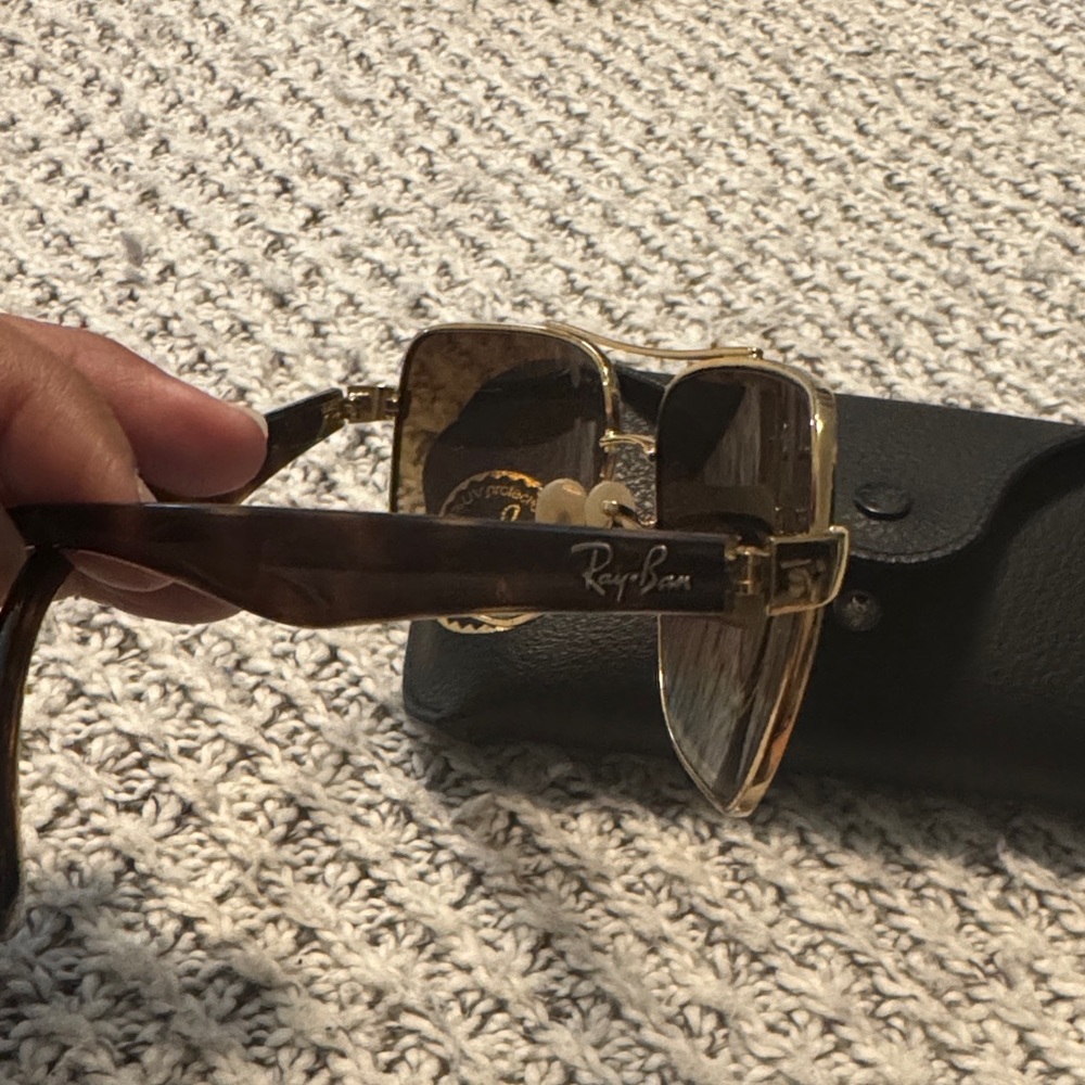 Ray-Ban Gold and Brown Sunglasses - Picture 7 of 9